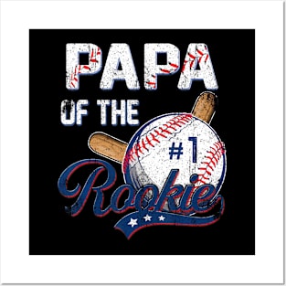 Papa of The Rookie 1 Years old Team 1st Birthday Baseball Posters and Art